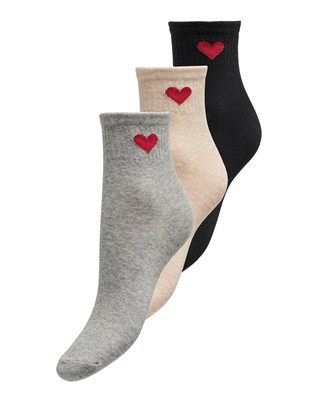 ONLHannah Heart 3er-Pack Socken